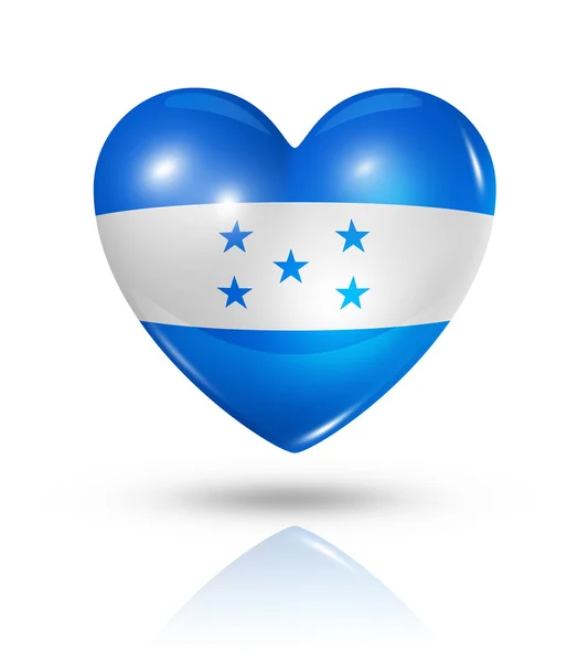 Amor Honduras, icono de la bandera del corazón — Foto de Stock