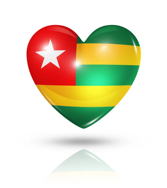 Love Togo, icône du drapeau du cœur — Photo