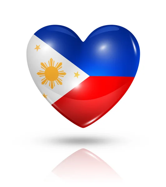 사랑 하는 필리핀, 심장 플래그 아이콘 — 스톡 사진