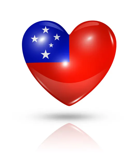 Amor Samoa, ícone da bandeira do coração — Fotografia de Stock