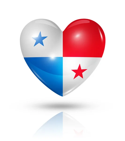 Amor Panamá, icono de la bandera del corazón —  Fotos de Stock