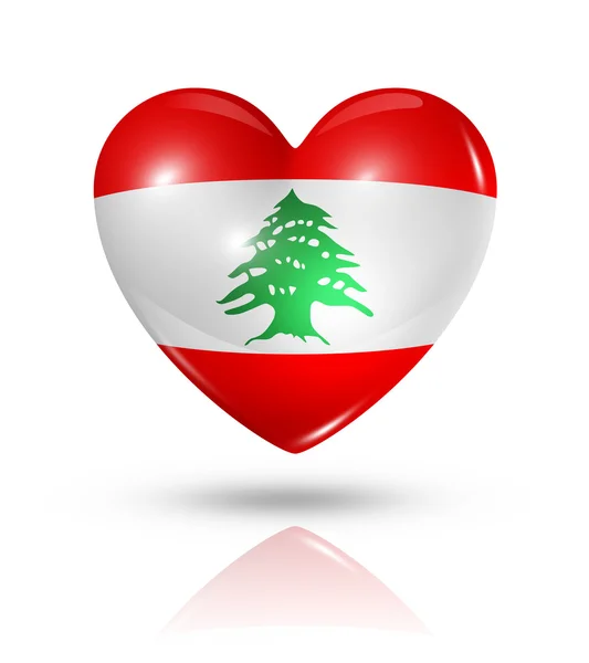 Elsker Libanon, hjerte flag ikon - Stock-foto