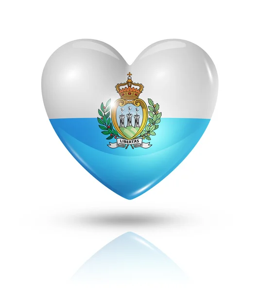 Love San Marino, icono de la bandera del corazón —  Fotos de Stock