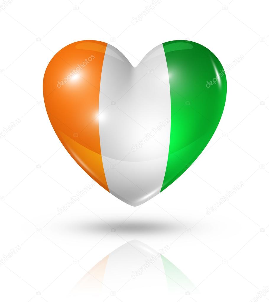 Love Ivory Coast, heart flag icon