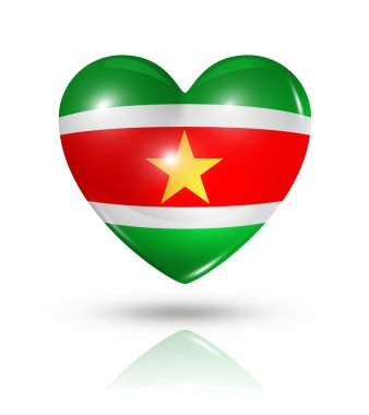 Love Suriname, heart flag icon clipart