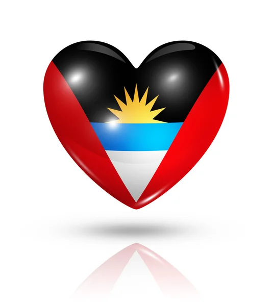 Love Antigua-et-Barbuda, icône du drapeau du cœur — Photo