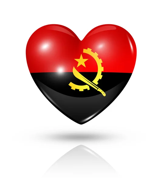 Love Angola, heart flag icon — Stock Photo, Image