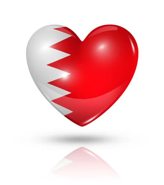 Amor Bahrein, ícone da bandeira do coração — Fotografia de Stock