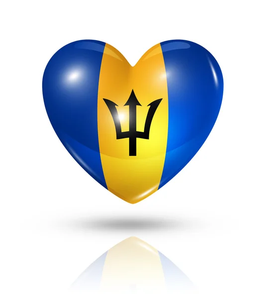 Love Barbados, heart flag icon — Stock Photo, Image