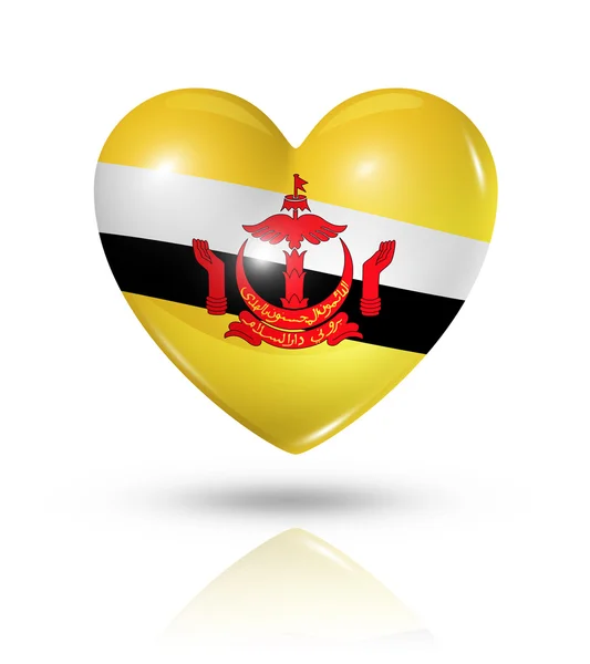 Kjærlighet Brunei, hjerteflaggikon – stockfoto