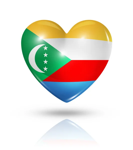 Love Comoros, heart flag icon — Stock Photo, Image