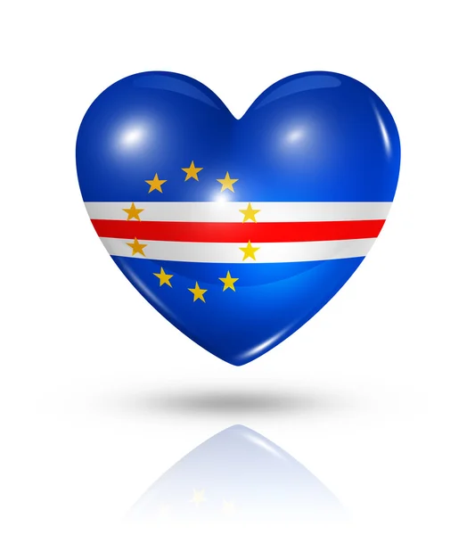 Amor Cabo Verde, icono de la bandera del corazón —  Fotos de Stock