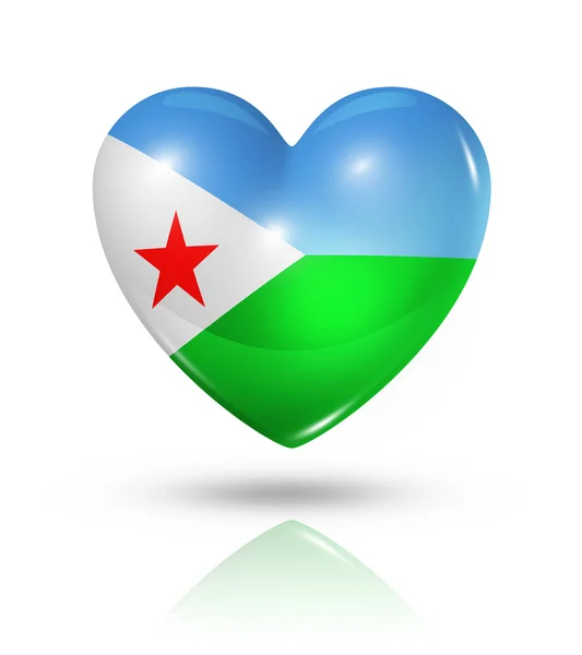 Láska Džibuti, ikona příznaku srdce — Stock fotografie