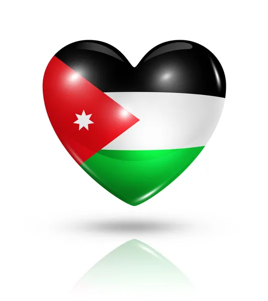 Amore Giordania, icona della bandiera del cuore — Foto Stock