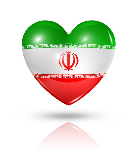 Love Iran, icono de la bandera del corazón —  Fotos de Stock