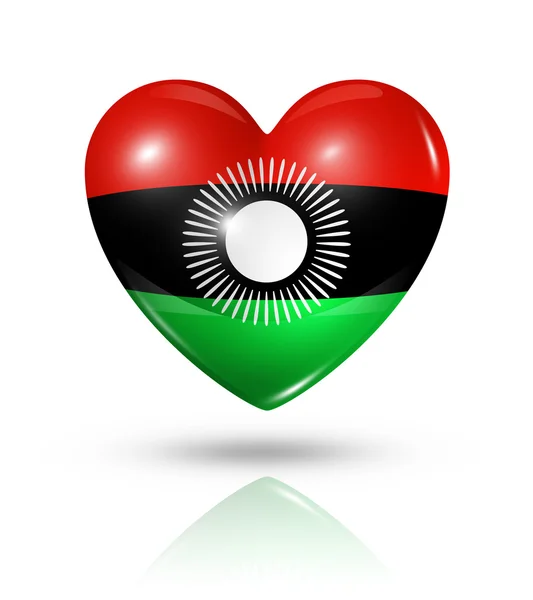 Láska malawi, ikona příznaku srdce — Stock fotografie
