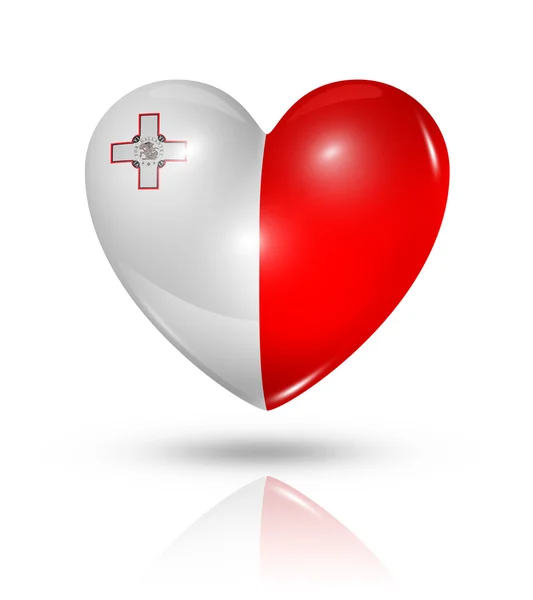 Love Malta, heart flag icon — Stock Photo, Image
