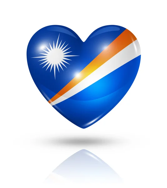 Love Marshall Islands, heart flag icon — Stock Photo, Image