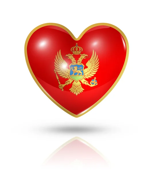 Love Montenegro, heart flag icon — Stock Photo, Image