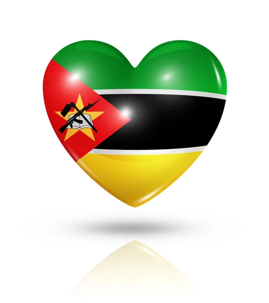 Love Mozambique, heart flag icon — Stock Photo, Image