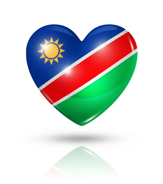 Love Namibia, heart flag icon — Stock Photo, Image