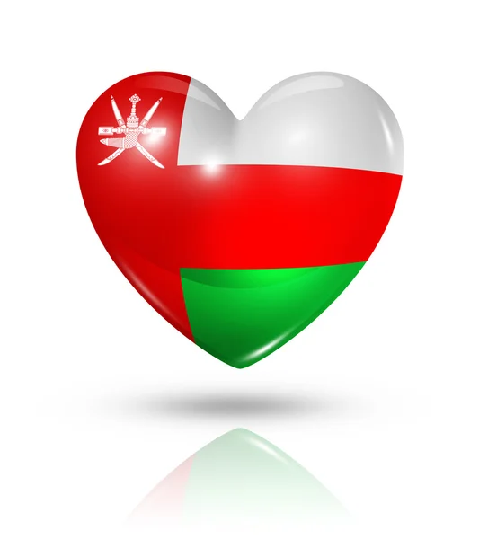 Love Oman, heart flag icon — Stock Photo, Image