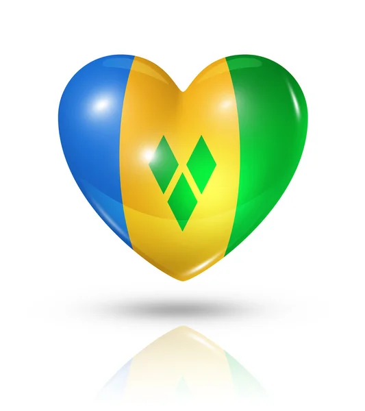 Love Saint Vincent and the Grenadines, heart flag icon — Stock Photo, Image