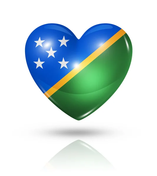 Love Solomon Islands, heart flag icon — Stock Photo, Image