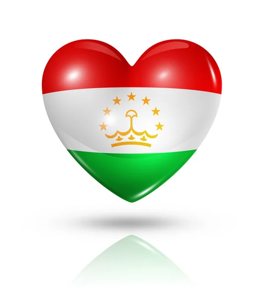 Love Tajikistan, heart flag icon — Stock Photo, Image