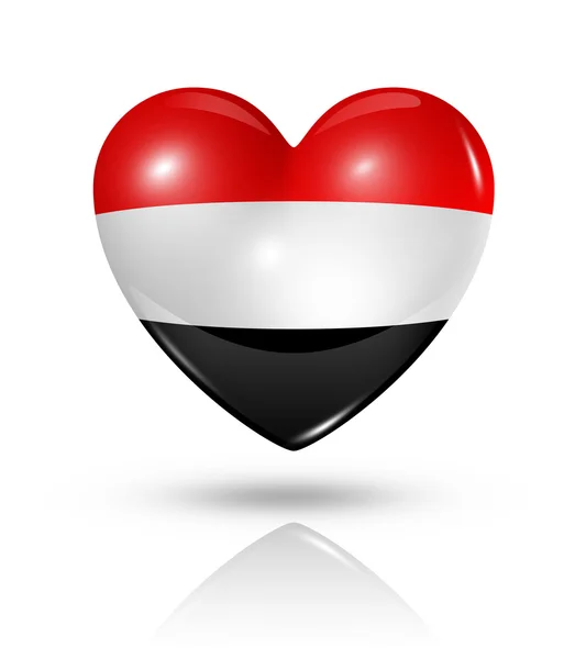 Älska Jemen, hjärtat flaggikonen — Stockfoto