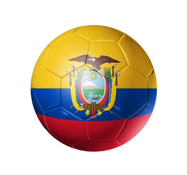 Soccer football ball with Ecuador flag — Stock Photo, Image