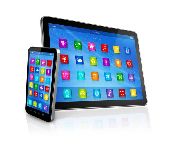 Smartphone en digitale tablet pc — Stockfoto