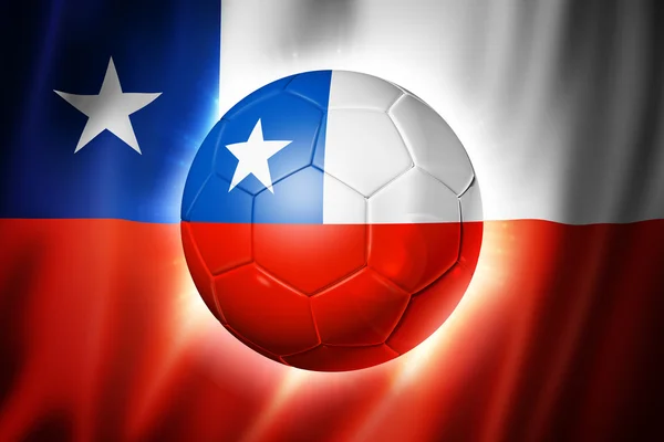 Fotbalový míč fotbal s chile vlajky — Stock fotografie