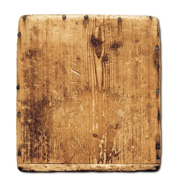 Old grunge wood board isolated on white — Stock Photo, Image