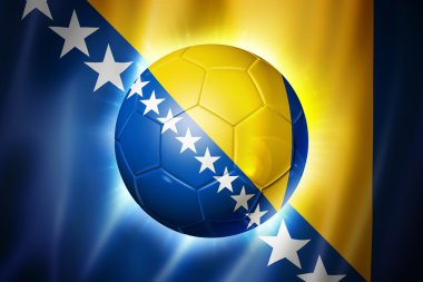 futbol futbol topu ile Bosna ve Hersek bayrağı