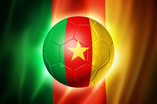 Soccer football ball with Cameroon flag — Stock Photo, Image