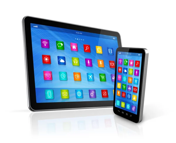 Smartphone en digitale tablet pc — Stockfoto