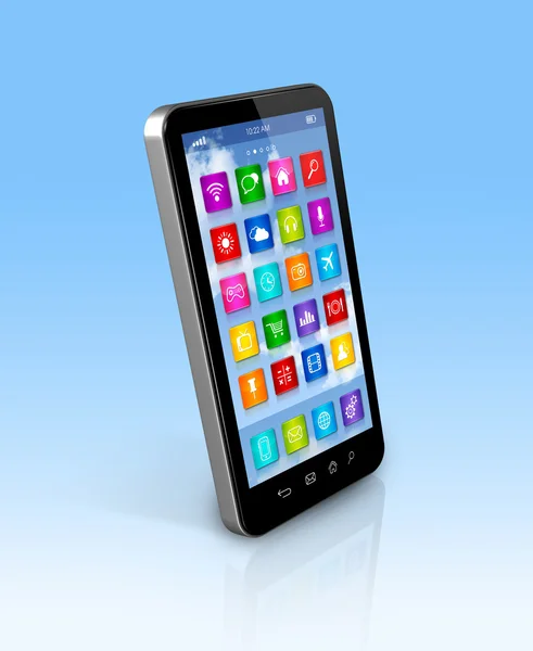Smartphone pantalla táctil HD - interfaz de iconos de aplicaciones — Foto de Stock
