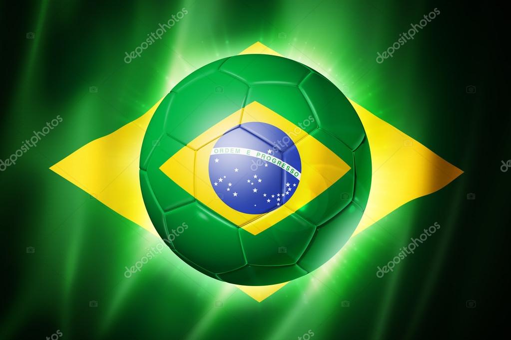 ブラジルの国旗を持つサッカー サッカー ボール ストック写真 C Daboost