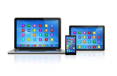 akıllı telefon, dijital tablet bilgisayar ve laptop