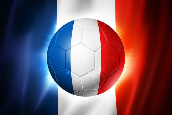 Μπάλα ποδοσφαίρου ποδοσφαίρου με τη σημαία της Γαλλίας — Φωτογραφία Αρχείου