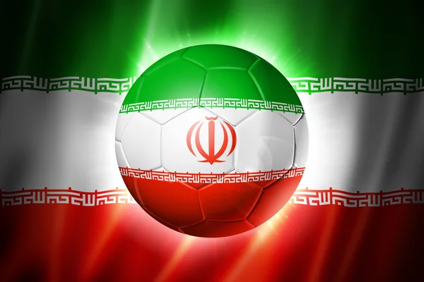 Voetbal Voetbal bal met iran vlag — Stockfoto