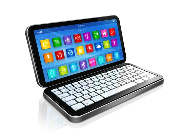 Smartphone, Netbook - Benutzeroberfläche mit Apps-Symbolen — Stockfoto