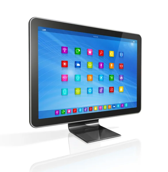 HD TV - Computer - apps icons interface — Stock Photo, Image