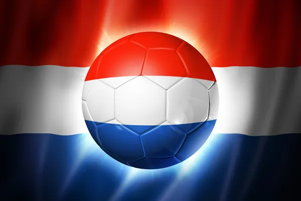 Fotbalový míč fotbal s vlajkou Nizozemska — Stock fotografie