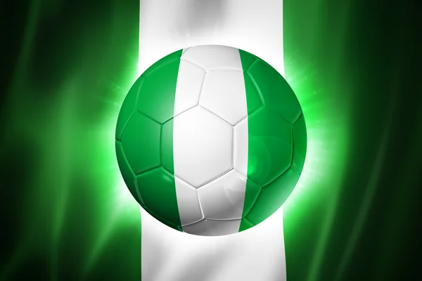 Ballon de football avec drapeau nigérian — Photo