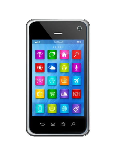 Akıllı telefon dokunmatik ekran hd - apps simgeler arabirimi — Stok fotoğraf