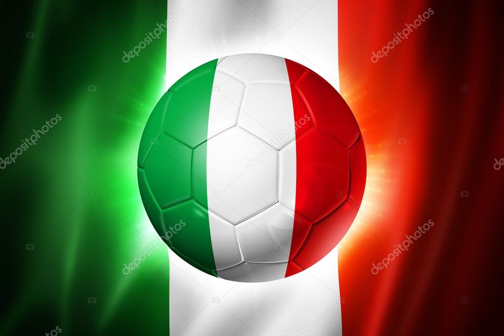 Soccer football ball with Italia flag