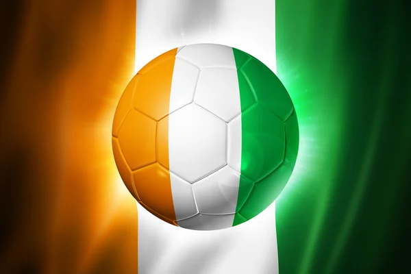 Soccer football ball with Ivory Coast flag — Stock Photo, Image