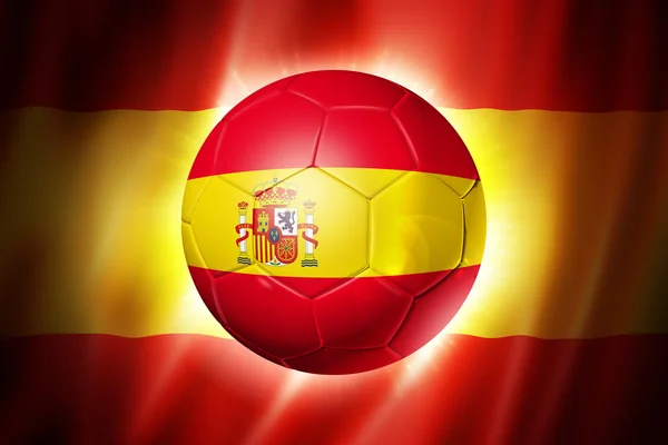 Soccer football ball with Spain flag — Stock Photo, Image